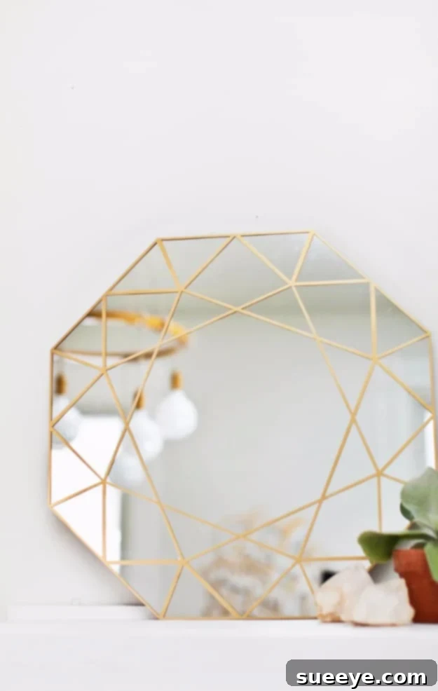 Gem Mirror DIY - Dazzling Home Decor DIY gem mirror with faceted glass for a dazzling effect