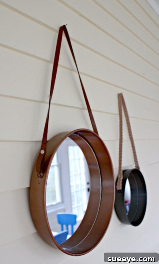 Sailor’s Mirror Anthro Knock Off - Coastal Style DIY Anthropologie sailor's mirror knock-off with nautical rope