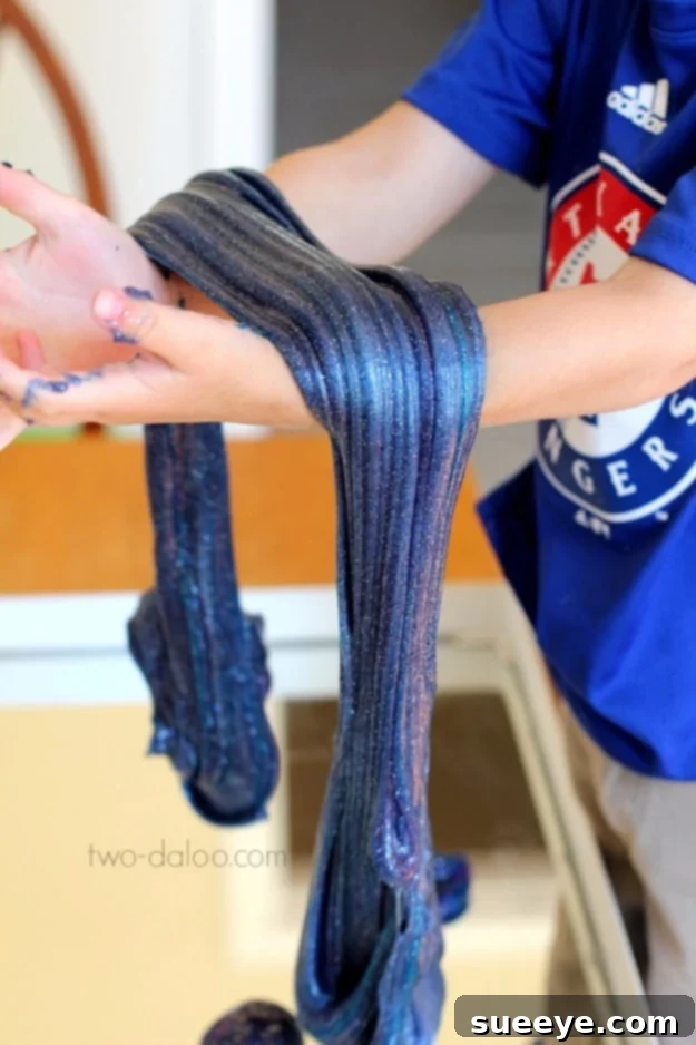 Galaxy Slime: Borax-Free & Out-of-this-World Fun Borax Free Galaxy Slime Recipe for Kids - Space Themed Sensory Play