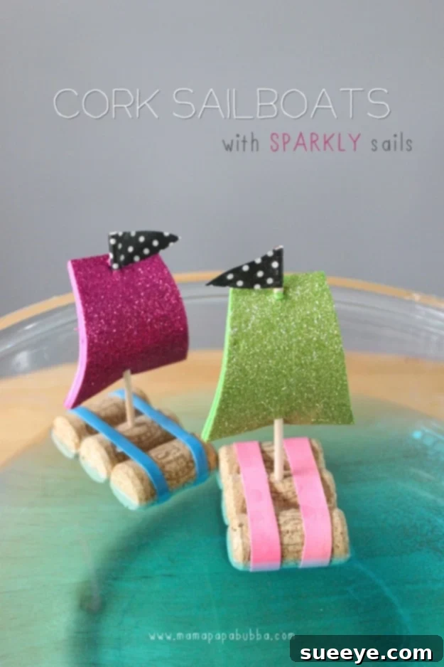 Cork Sailboats: Creative Water Craft for Kids Homemade Cork Sailboats for Kids - Easy Water Play Craft - Recycled Materials Project
