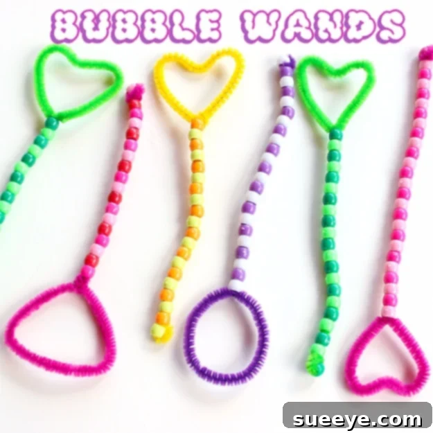 Homemade Bubble Wands: Fun & Simple Kids Craft DIY Bubble Wands for Kids - Easy Craft Project for Outdoor Fun - Party Favor Idea