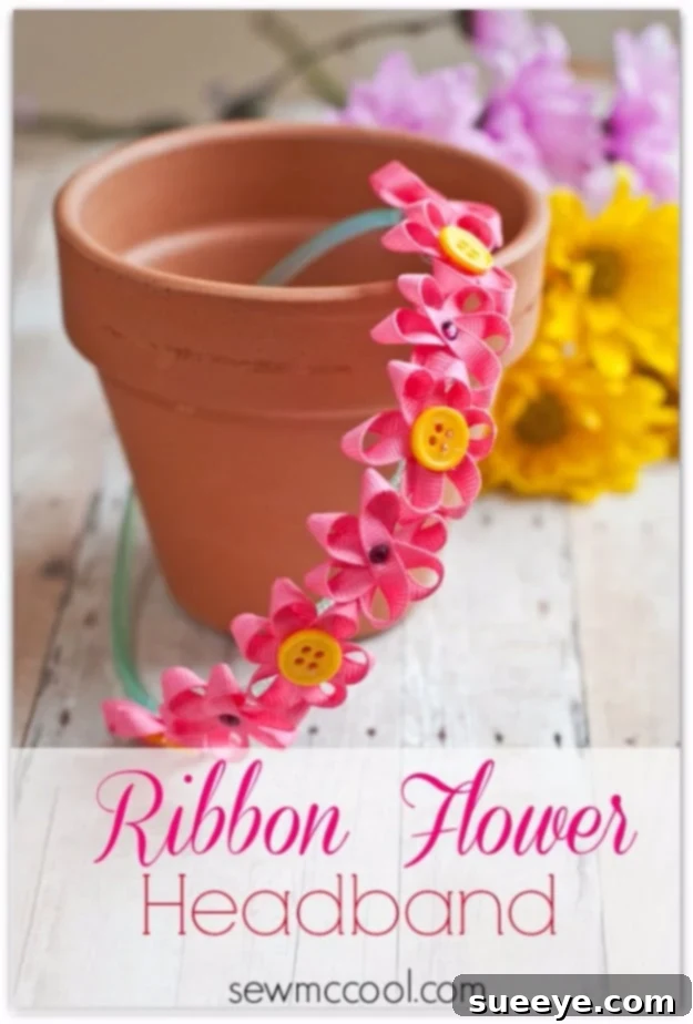 Ribbon Flower Headband: A Pretty & Simple DIY DIY Ribbon Flower Headband Tutorial - Easy Craft for Girls - Fashion Accessory for Kids