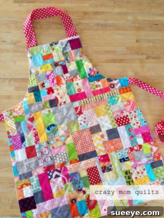 Scrap Happy Apron - Fun DIY Sewing Project Charming Scrap Happy Quilted Apron - Personalized Kitchen Gift Idea