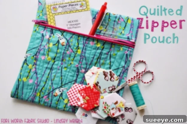 Quilted Zipper Pouch - Practical Sewing Project Versatile Quilted Zipper Pouch - Ideal Handmade Organizer Gift