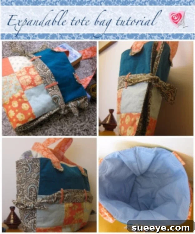 Expandable Tote Bag - Practical Handmade Carry-all Versatile Quilted Expandable Tote Bag - Spacious DIY Shopping or Travel Gift