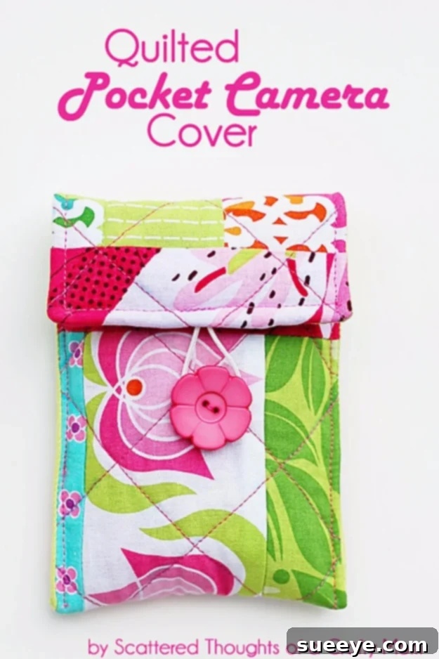 Quilted Pocket Camera Cover - Practical DIY Sewing Project Handmade Quilted Pocket Camera Cover - Protect Your Digital Camera with Style