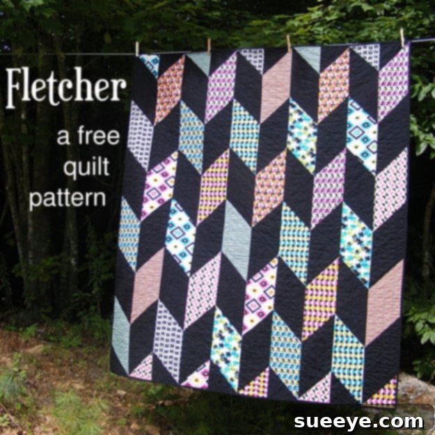Fletcher Chevron Quilt - Contemporary Quilt Pattern Modern Fletcher Chevron Quilt - Stylish Geometric DIY Blanket Gift