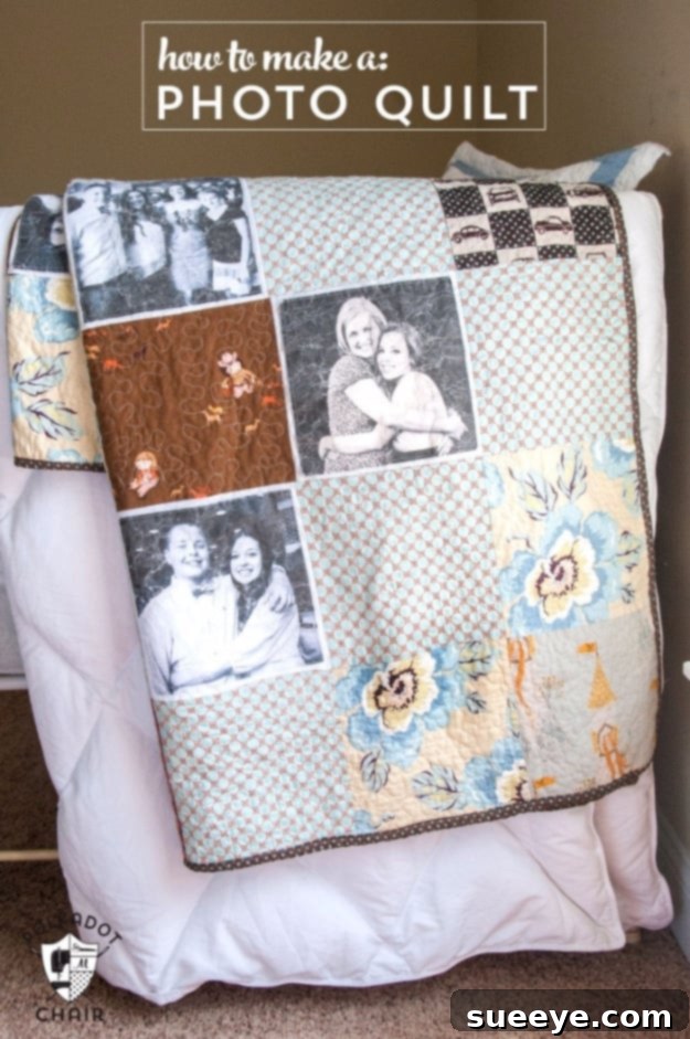 Photo Quilt - Sentimental Keepsake Project Personalized Photo Memory Quilt - Unique DIY Gift for Cherished Memories