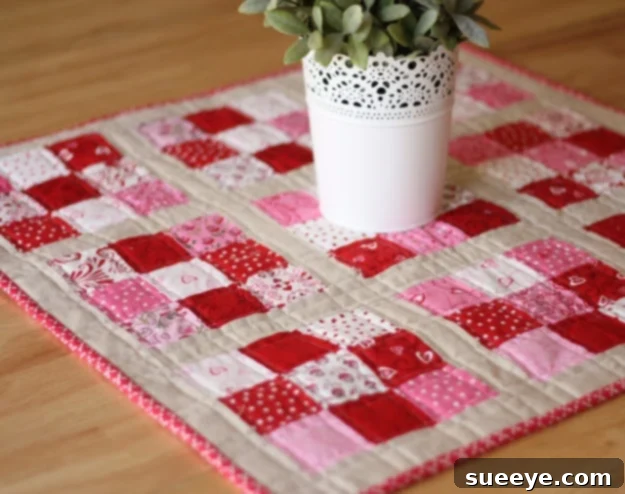 Nine Patch Mini Quilt - Easy Beginner Quilting Pattern Classic Nine Patch Mini Quilt - Versatile Small DIY Quilted Decor