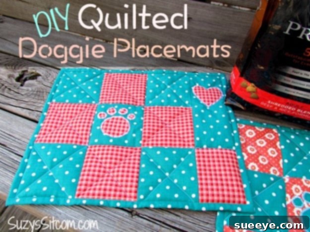 DIY Quilted Doggie Placemats - Fun Pet Project Adorable DIY Quilted Doggie Placemats - Practical and Loving Pet Gift