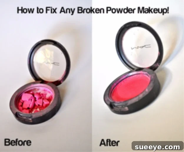 Fix Broken Makeup Repair Broken Powder Makeup with Alcohol