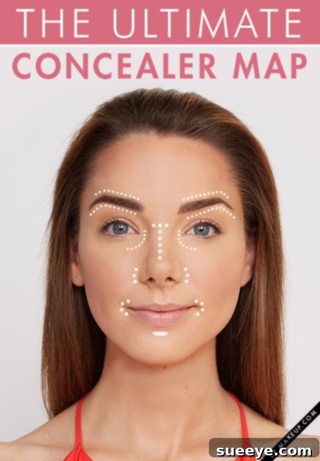 Concealer Application Map Visual Guide to Concealer Application