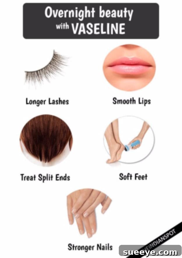 Vaseline for Overnight Beauty Overnight Beauty Hacks Using Vaseline