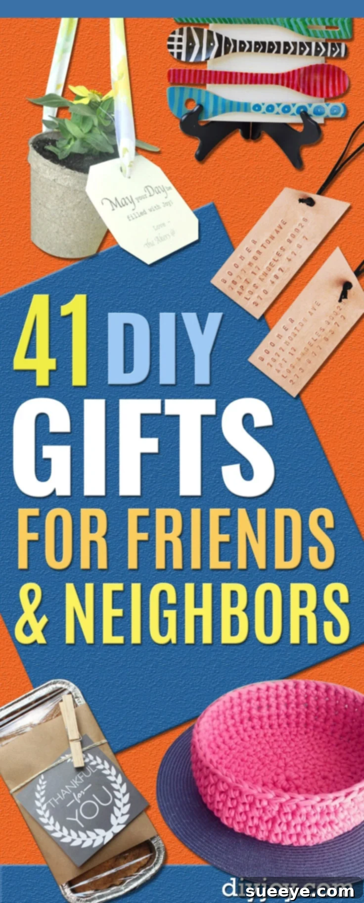 Creative DIY Gifts for Friends and Neighbors Collection of creative and thoughtful DIY gift ideas for friends and neighbors, including various crafts, decorative items, and homemade treats for Christmas and other holidays.