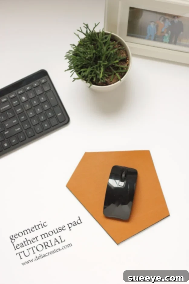DIY Geometric Leather Mouse Pad Gift Stylish DIY Geometric Leather Mouse Pad, a modern and practical gift for friends who work from home or appreciate unique desk accessories.