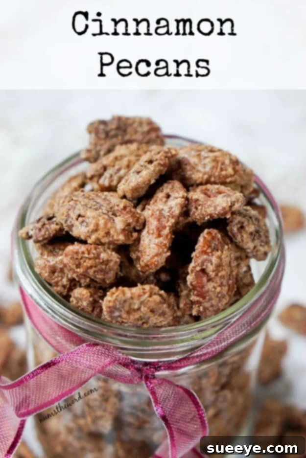 DIY Cinnamon Pecans Gift Fragrant and delicious Cinnamon Pecans, an easy homemade edible gift perfect for friends and neighbors, with a warm, spiced flavor.