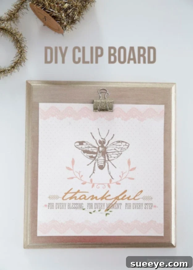 DIY Glitter Clipboard Gift Idea Personalized DIY Clipboard decorated with glitter, a unique and creative way to display awards, photos, or notes for a special friend.