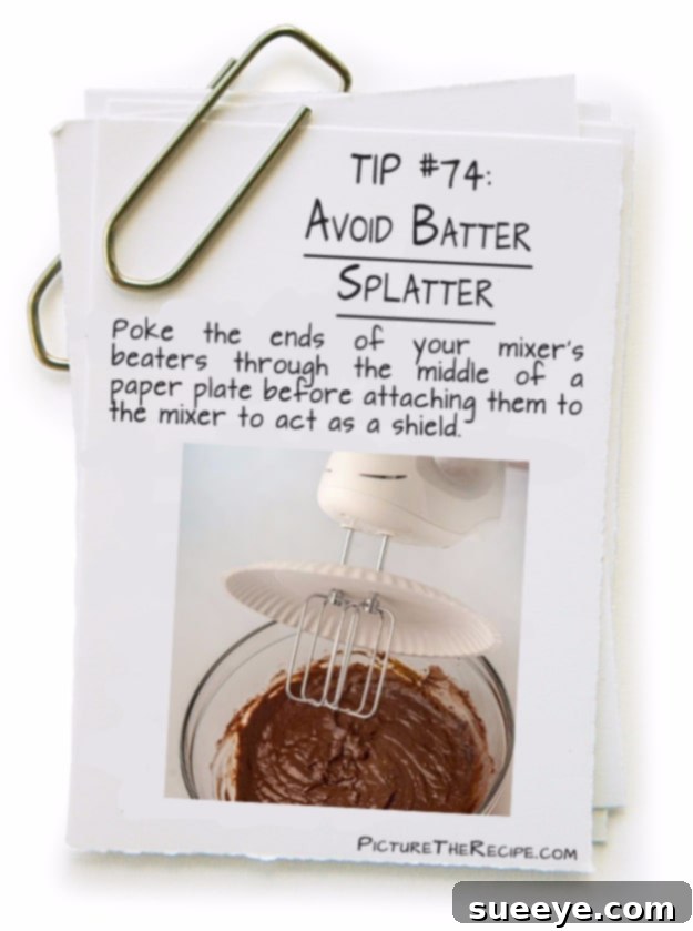 Tips to prevent batter from splattering while mixing