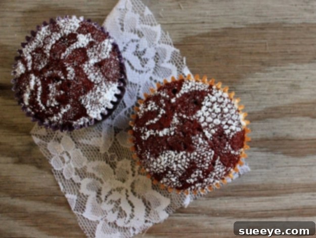 Lace stenciled cupcakes for elegant decoration