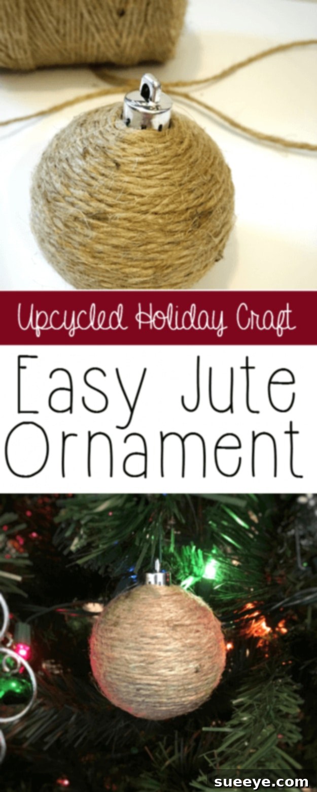 Simple and textured easy jute ornament, ideal for rustic decor