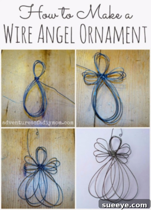 Elegant wire angel ornament, a delicate and classic Christmas decoration