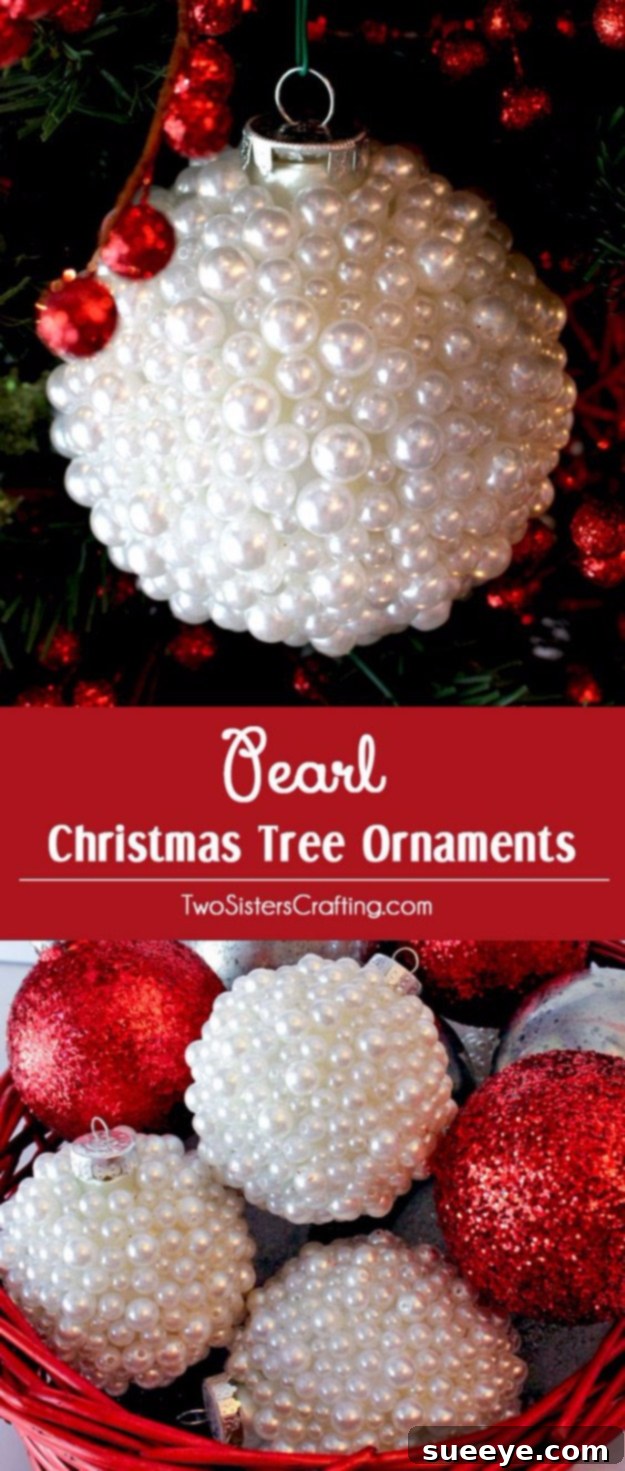 Elegant DIY pearl Christmas ornaments for a sophisticated tree