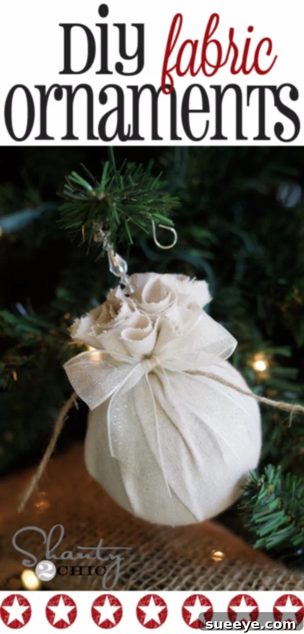 Fabric-covered ball Christmas ornaments made from old decorations