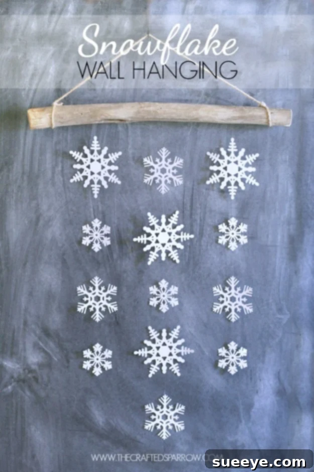 Best DIY Snowflake Decorations, Ornaments and Crafts - Snowflake Wall Hanging - Paper Crafts with Snowflakes, Pipe Cleaner Projects, Mason Jars and Dollar Store Ideas - Easy DIY Ideas to Decorate for Winter#winter #crafts #diy