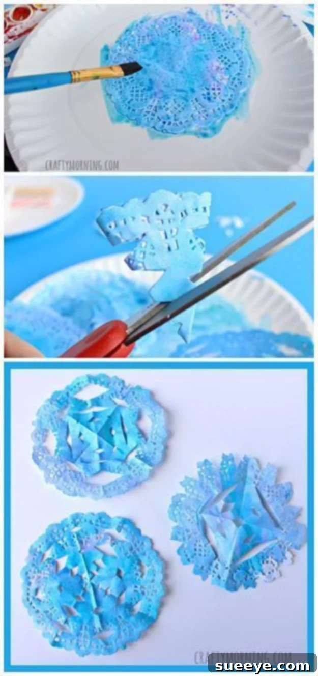 Best DIY Snowflake Decorations, Ornaments and Crafts - Watercolor Doily Snowflakes - Paper Crafts with Snowflakes, Pipe Cleaner Projects, Mason Jars and Dollar Store Ideas - Easy DIY Ideas to Decorate for Winter#winter #crafts #diy Best DIY Snowflake Decorations, Ornaments and Crafts - Watercolor Doily Snowflakes - Paper Crafts with Snowflakes, Pipe Cleaner Projects, Mason Jars and Dollar Store Ideas - Easy DIY Ideas to Decorate for Winter#winter #crafts #diy