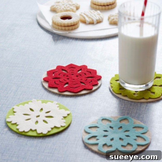Best DIY Snowflake Decorations, Ornaments and Crafts - Snowflake Felt Coasters - Paper Crafts with Snowflakes, Pipe Cleaner Projects, Mason Jars and Dollar Store Ideas - Easy DIY Ideas to Decorate for Winter#winter #crafts #diy Best DIY Snowflake Decorations, Ornaments and Crafts - Snowflake Felt Coasters - Paper Crafts with Snowflakes, Pipe Cleaner Projects, Mason Jars and Dollar Store Ideas - Easy DIY Ideas to Decorate for Winter#winter #crafts #diy