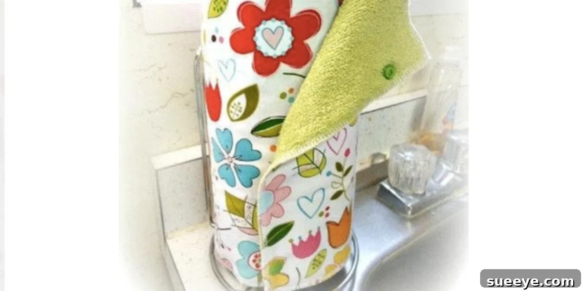 Unpaper Paper Towel - Sustainable Kitchen Sewing Project Eco-friendly reusable unpaper paper towels for a sustainable home