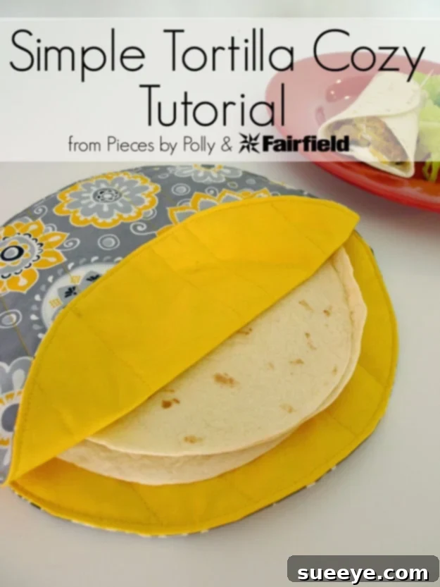 Simple Tortilla Cozy - Keep Tortillas Warm with DIY Sewing Handmade simple tortilla cozy for warm tortillas at mealtime