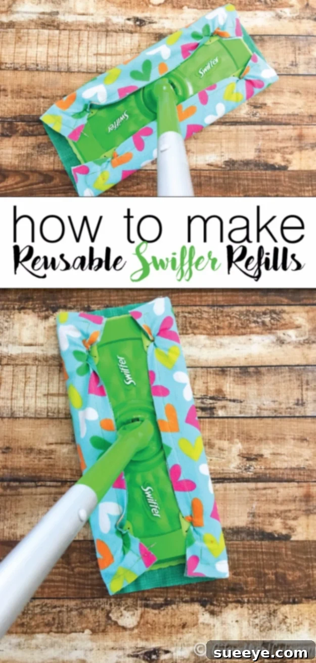 Reusable Swiffer Refills - Eco-Friendly Cleaning Sewing Project Washable DIY reusable Swiffer refills for sustainable cleaning