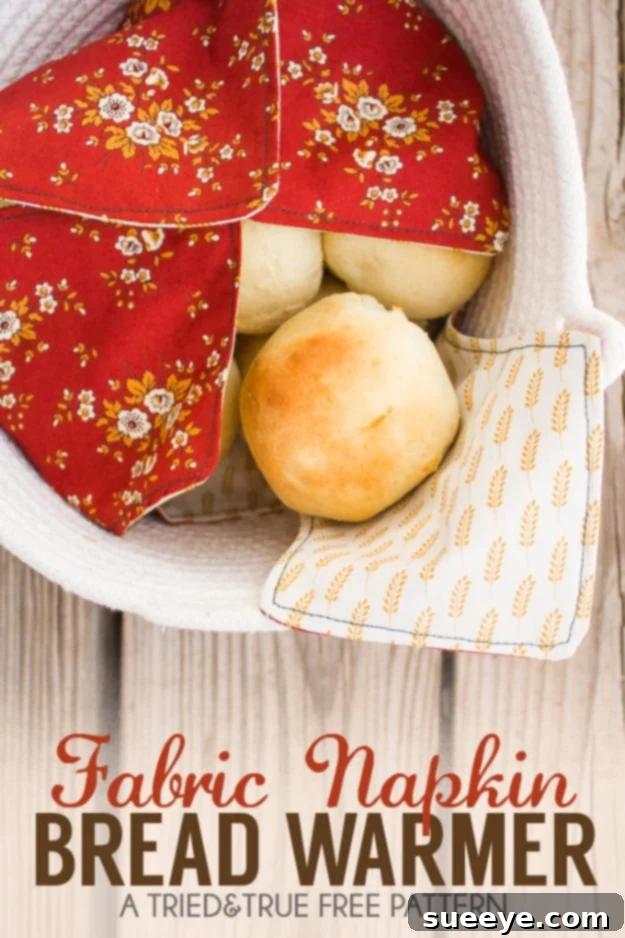 Fabric Napkin Bread Warmer - Keep Bread Warm with DIY Sewing Handmade fabric napkin bread warmer keeping rolls fresh