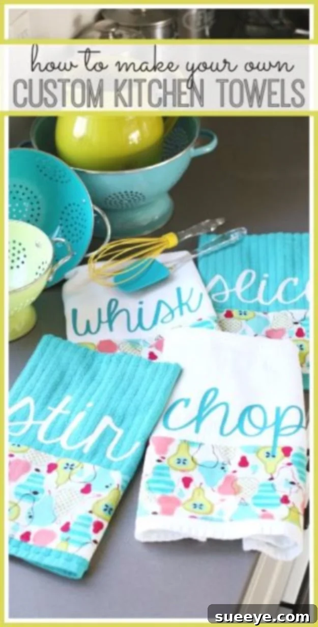 Custom Kitchen Towels - Personalized Sewing Project Personalized custom kitchen towels for a unique touch