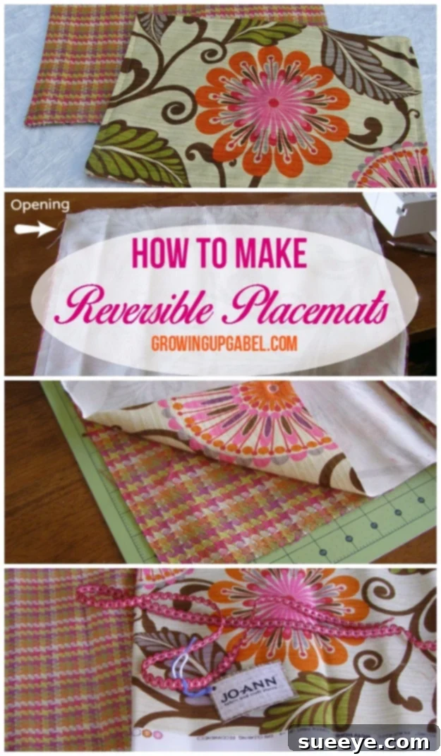 Reversible Placemats - Versatile Table Decor Sewing Project Versatile reversible placemats for changing kitchen decor