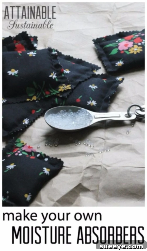 Homemade Moisture Absorbers - Eco-Friendly Sewing Project DIY homemade moisture absorbers for fresher kitchen spaces