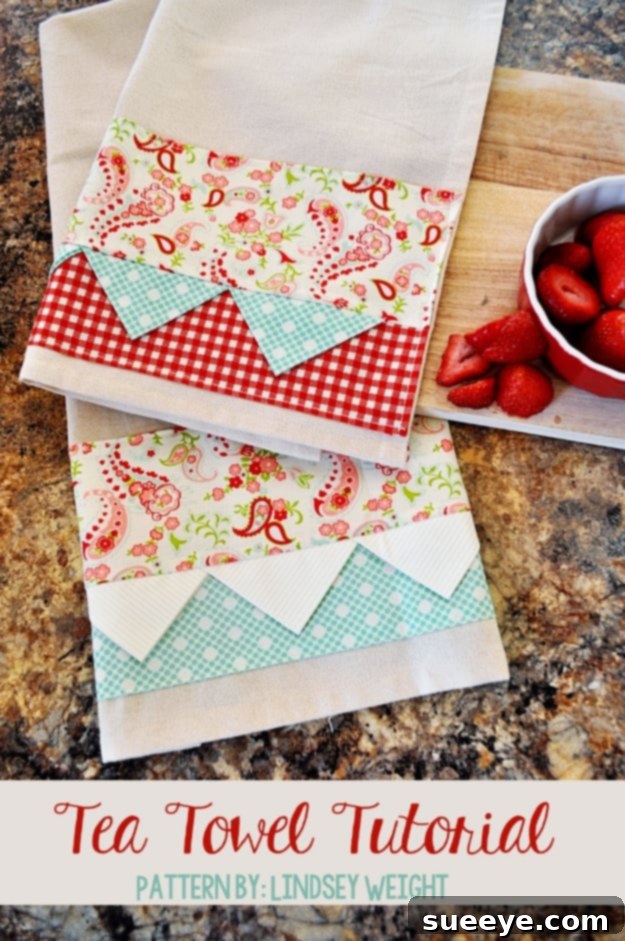 Adorable Tea Towel - Quick and Easy Kitchen Sewing Delightful and easy-to-make adorable tea towel