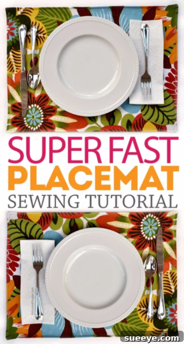 Super Fast Placemat - Easy Sewing Project for Table Decor Quick and easy DIY placemat tutorial for kitchen dining