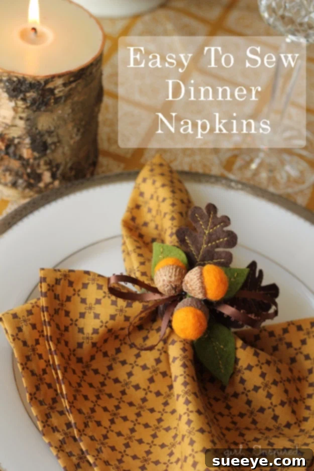 Dinner Napkins - Elegant Sewing Project for Your Table Chic patterned dinner napkins sewn from fabric scraps