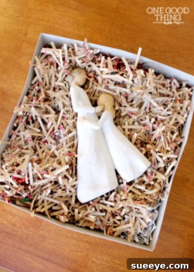 Shredded leftover wrapping paper used as colorful, eco-friendly packing material for gifts or fragile items.