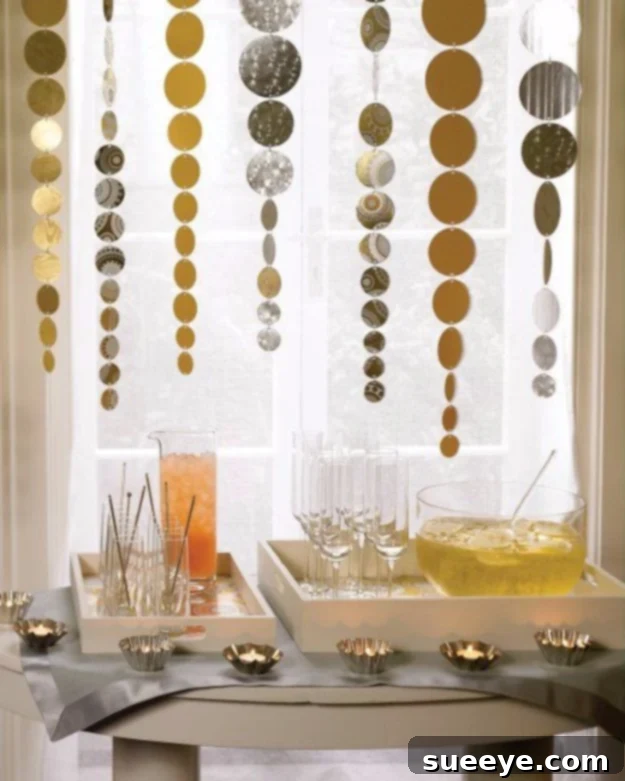 DIY Shimmering Streamers from Leftover Wrapping Paper Festive shimmering streamers made from metallic or patterned wrapping paper, ideal for party decor.