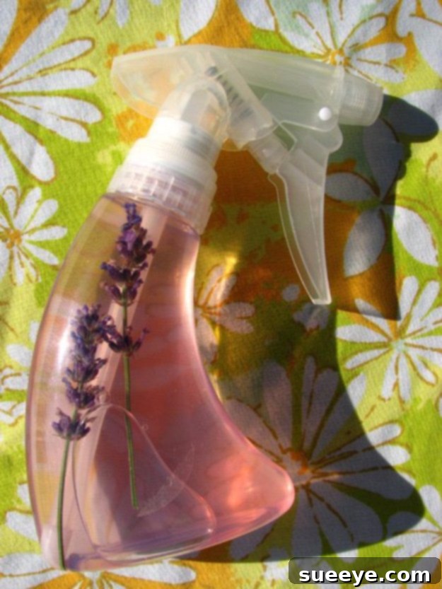 Homemade Flea Repellent - Natural Pest Control Homemade flea repellent in a spray bottle with natural ingredients, for pet protection.