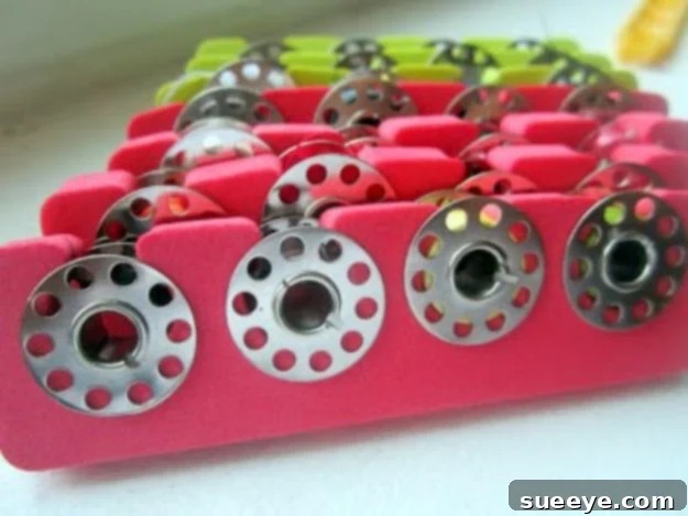 DIY Bobbin Organizer: A Simple & Cheap Sewing Hack Ingenious Bobbin Storage Idea: Using a Toe Separator for Thread Organization