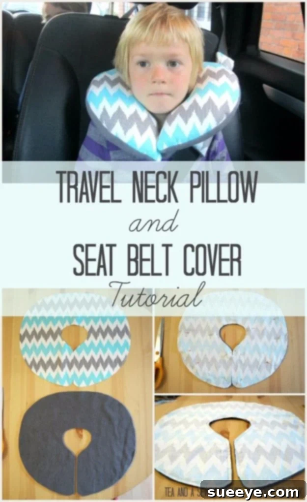 DIY Child's Travel Neck Pillow and Seat Belt Cover