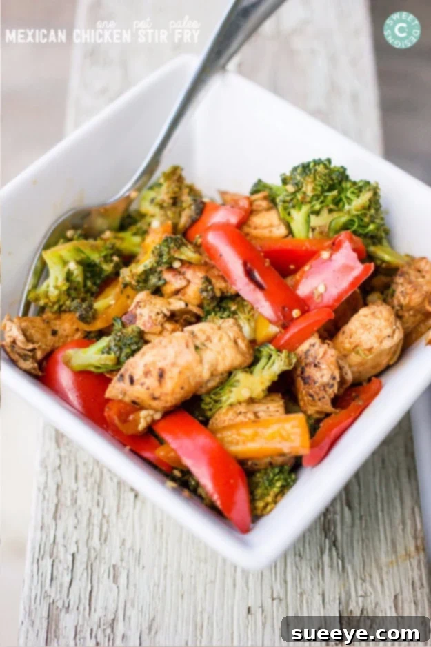 One Pot Paleo Mexican Chicken Stir Fry - Wholesome & Balanced One Pot Paleo Mexican Chicken Stir Fry - quick, healthy, and gluten-free