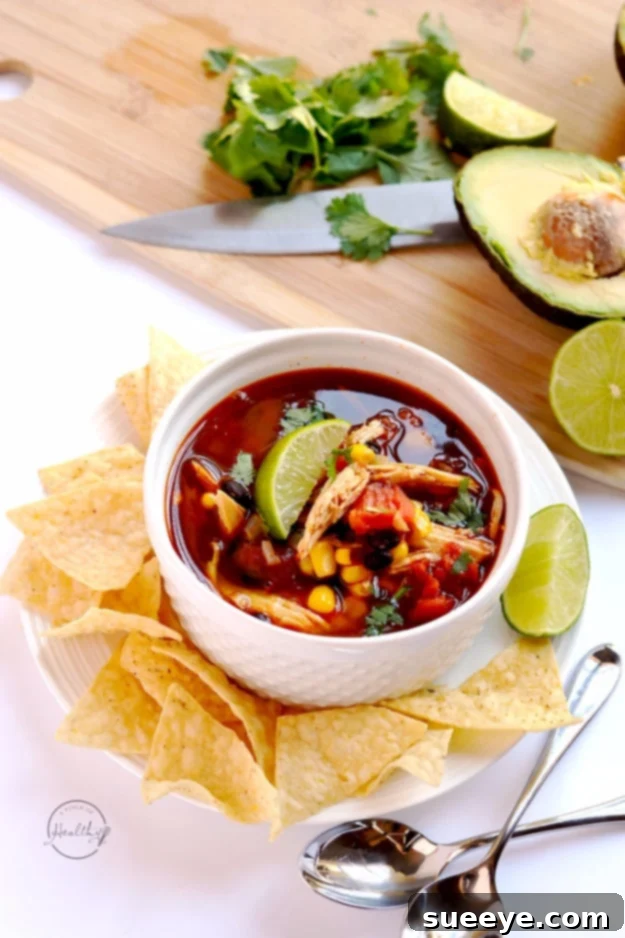 Instant Pot Chicken Tortilla Soup - Speedy & Zesty Instant Pot Chicken Tortilla Soup - fast and comforting healthy meal
