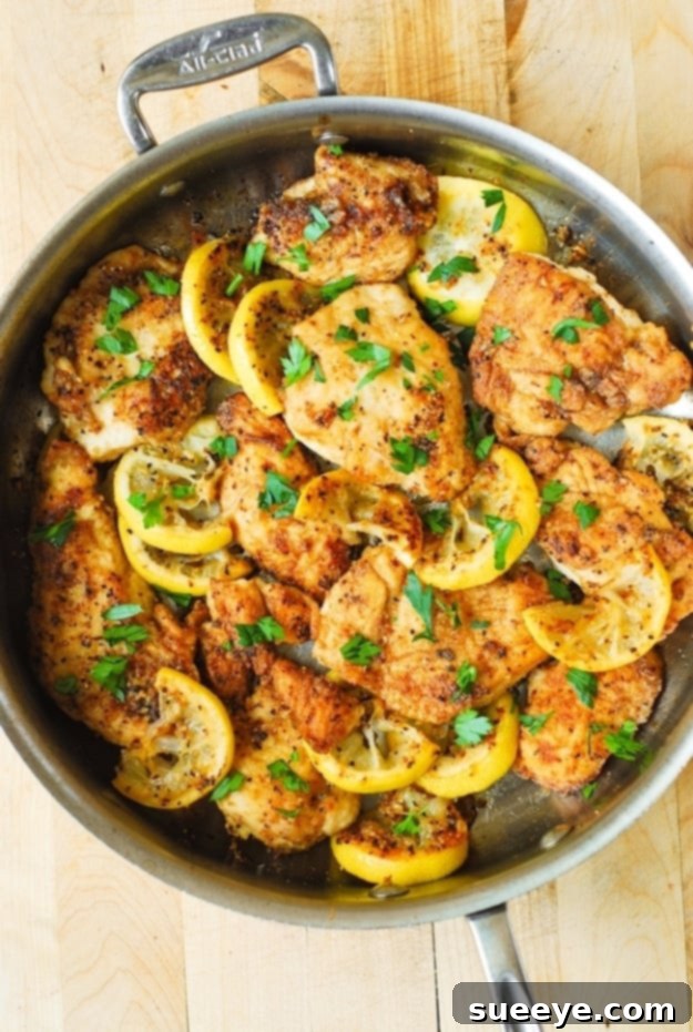 Lemon Chicken Skillet - Bright & Simple Lemon Chicken Skillet - easy and elegant one-pan dinner