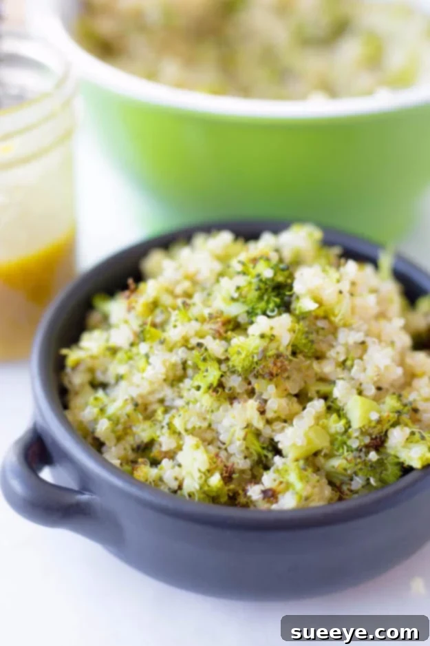 Broccoli Quinoa Salad - Healthy & Tangy Roasted Broccoli Quinoa Salad With Honey Mustard Dressing - healthy vegetarian meal prep