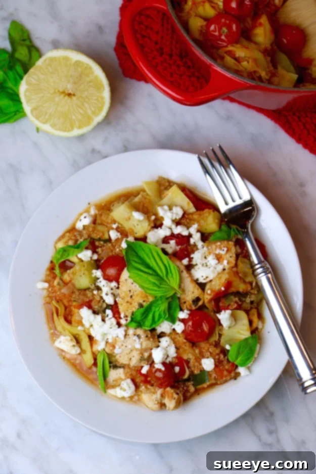 One-Pot Mediterranean Quinoa Chicken - Easy & Satisfying One-Pot Mediterranean Quinoa Chicken - healthy and flavorful meal prep idea